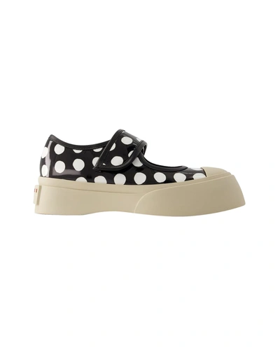 MARNI MARY JANE SNEAKERS - MARNI - LEATHER - BLACK/LILY WHITE