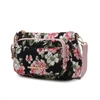 Mkf Collection By Mia K Rosalie Quilted Cotton Botanical Pattern Women's Shoulder Bag In Black