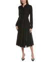 Michael Kors Silk Shirtdress In Black
