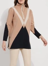 Lyssé Argyle Quarter Zip Pullover In Placed Argyle Placed Argyle In Multi