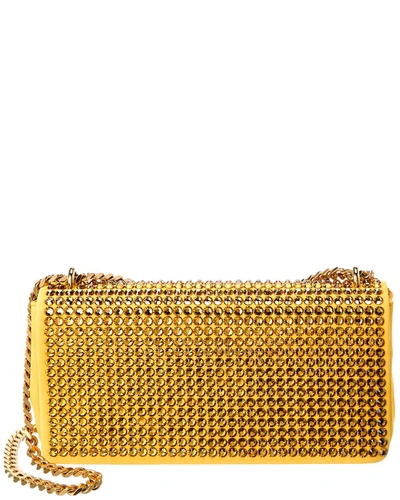 Michael Kors Collection Clean Mini Suede Flap Bag In Yellow