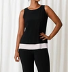 Sympli Go To Tank Relax Top In Black Emboss In Multi