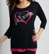 Angel Apparel Je'taime Sweater In Blackfuchsia In Multi