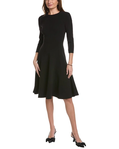 Michael Kors Wool-blend A-line Dress In Black