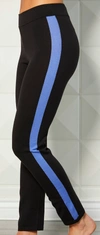 Angel Apparel Track Pant In Black/periwinkle In Multi