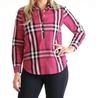 Duffield Lane Jewel Point Tunic In Pink Plaid In Pink