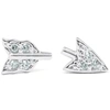 Pompeii3 14k White Gold Arrow Diamond Studs Womens Dainty Fashion Earrings In Multi