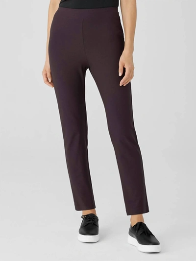 Eileen Fisher Washable Stretch Crepe Pant In Cassis In Red
