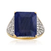 ROSS-SIMONS SAPPHIRE AND . WHITE TOPAZ RING IN 18KT GOLD OVER STERLING