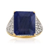 Ross-simons Sapphire And . White Topaz Ring In 18kt Gold Over Sterling In Blue