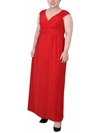 Ny Collection Plus Size Ruched Empire Maxi Dress In Multi