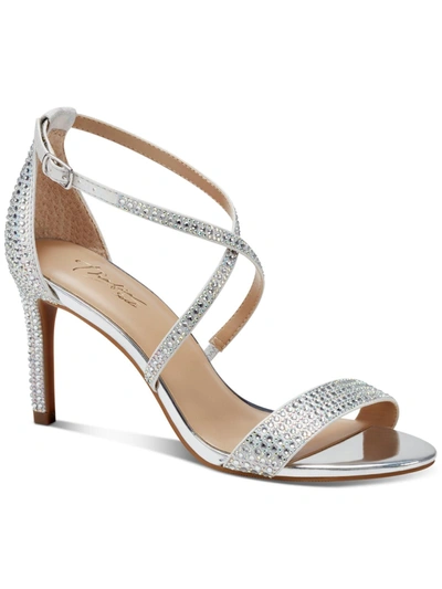 Thalia Sodi Darria Womens Faux Leather Strappy Dress Sandals In Silver