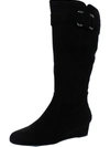 Impo Genia Womens Faux Suede Tall Knee-high Boots In Black