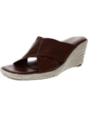 Softwalk Hastings Espadrille Platform Wedge Slide Sandal In Green