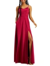 CITY STUDIO JUNIORS WOMENS SATIN SLEEVELESS EVENING DRESS