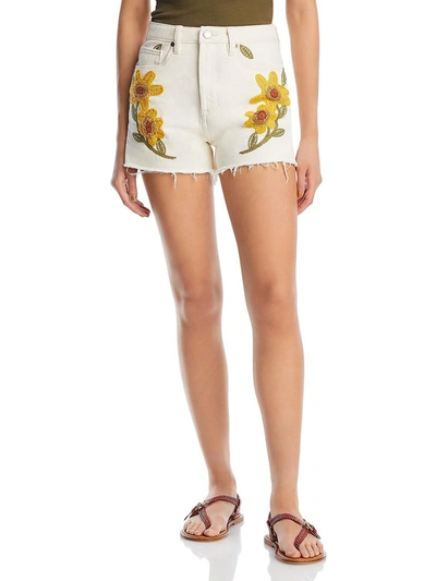 Blanknyc Womens Embroidered High Rise Denim Shorts In Multi