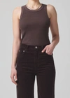 CITIZENS OF HUMANITY ISABEL RIB TANK TOP IN FIG
