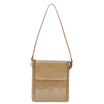 Pre-owned Louis Vuitton Mott Patent Leather Clutch Bag () In Beige