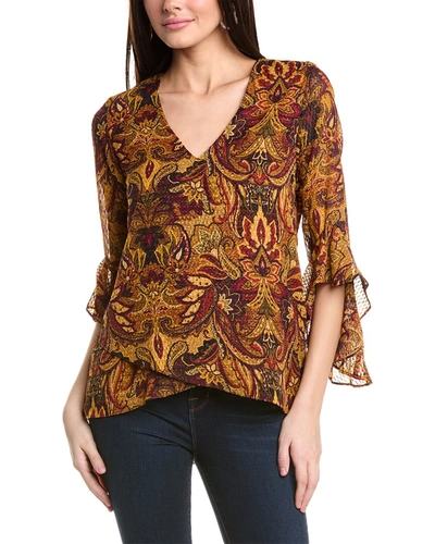 Vince Camuto V-neck Blouse In Brown