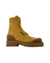 Palm Angels Chunky Sole Combat Boots In Brown