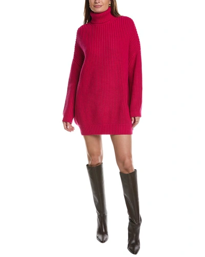 Michael Kors Collection Shaker Turtleneck Cashmere Dress In Pink