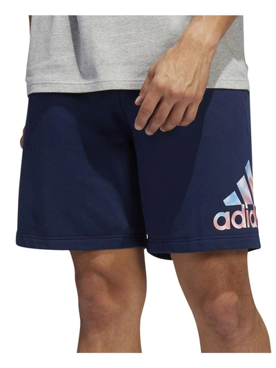 Adidas Originals Mens Logo Fitness Shorts In Blue