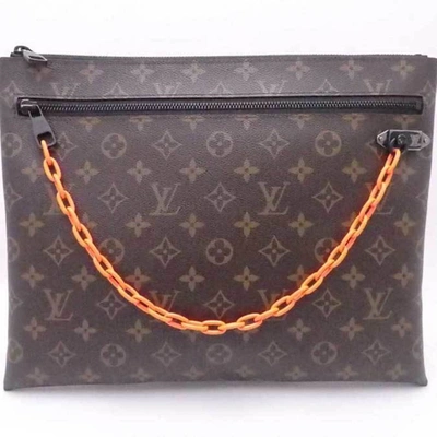 Pre-owned Louis Vuitton Pochette Canvas Clutch Bag () In Brown