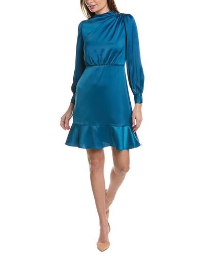 Maggy London Satin Mini Dress In Blue