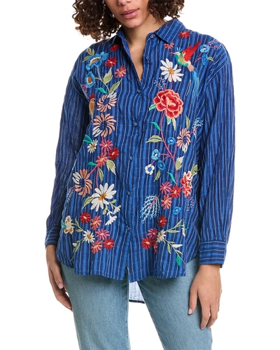 Johnny Was Marissa Relaxed Oversized Tunic In Blue