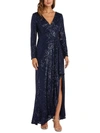 NW NIGHTWAY WOMENS SEQUINED LONG EVENING DRESS