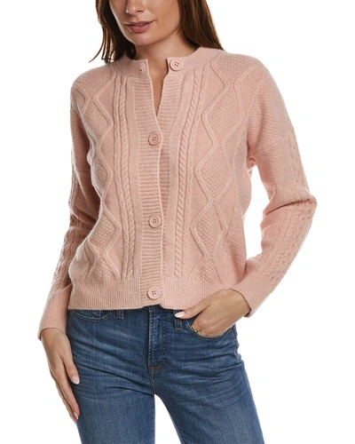 Madison Miles Button Front Cardigan In Pink