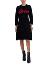 SIGNATURE BY ROBBIE BEE PLUS WOMENS KNIT GRAPHIC SWEATERDRESS
