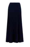 Marble Knit Sweater Skirt In Navy In Blue