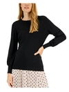 ANNE KLEIN WOMENS BACK CUT-OUT BISHOP SLEEVES PULLOVER TOP