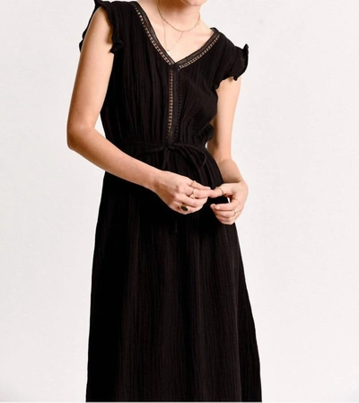Molly Bracken Cotton Midi Dress In Black