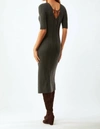 Ecru Travelling Rib Dress In Grey In Grey