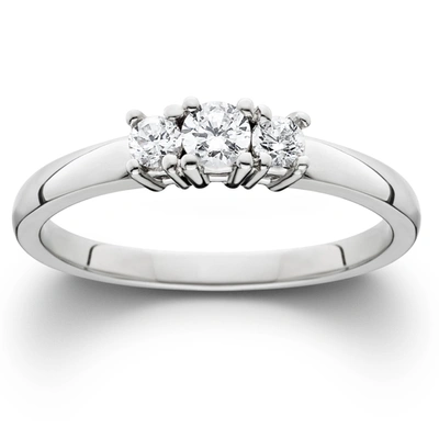 POMPEII3 1/2CT THREE STONE DIAMOND RING 14K WHITE GOLD