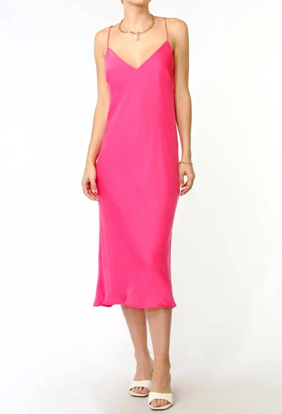 Greylin Sandra Strappy Slip Dress In Hot Pink