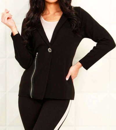 Angel Apparel Zip Accent Blazer In Black