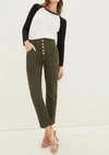 Veronica Beard Arya Straight-leg Pant In Green