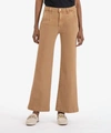 Kut From The Kloth Meg High Waist Slash Ankle Wide Leg Jeans In Brown