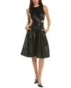 Toccin Women's Brit Faux-leather Cut-out Midi Dress In Black