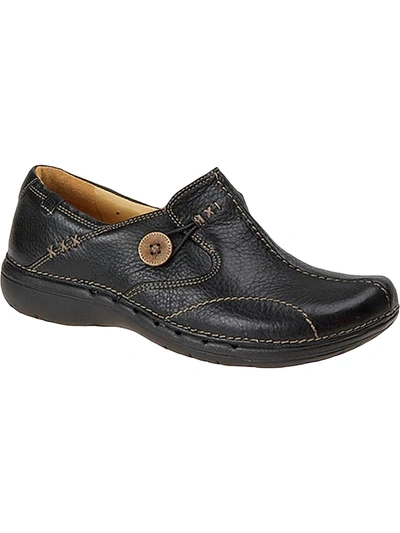 Clarks Un Loop Womens Leather Casual Clogs In Black