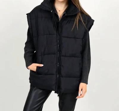 Rd Style Ash Puffer Vest In Black