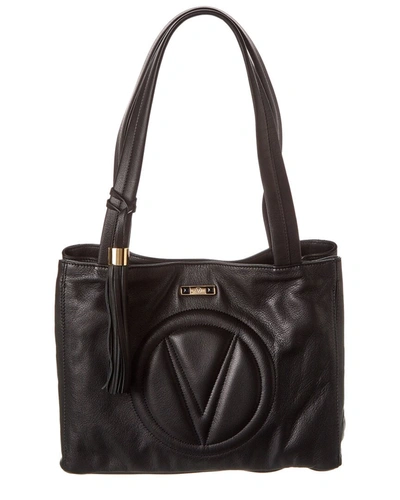 Valentino By Mario Valentino Emma Signature Leather Tote In Black