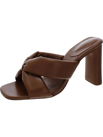 Schutz Fairy High Womens Leather Slip-on Heels In Brown