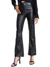DKNY JEANS WOMENS FAUX LEATHER HIGH RISE BOOTCUT PANTS