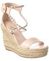 Christian Louboutin 120mm Chocazeppa Leather & Raffia Wedges In White