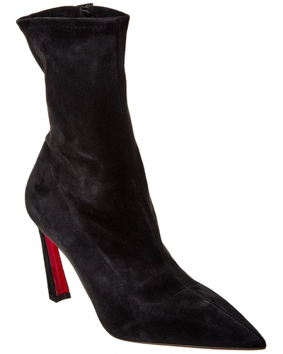 Christian Louboutin Condora 85 Suede Bootie In Black