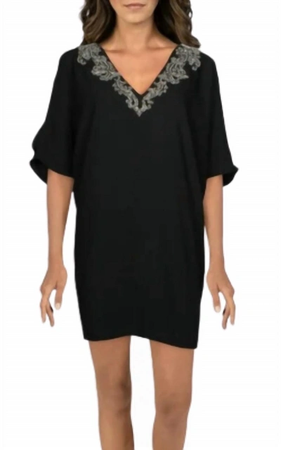 Aidan Mattox Sleeved Cocktail Dress In Black